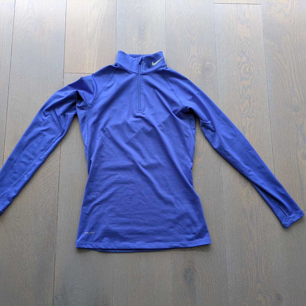 Nike Pro Combat Dri-Fit, Half Zip, Size Women's M, Cerulean Blue